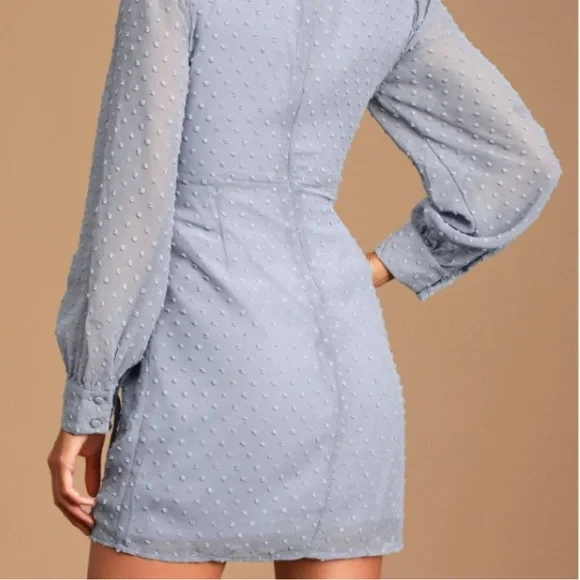 Lulu's Blue Polka Dot Mini Dress - Picture 5 of 16